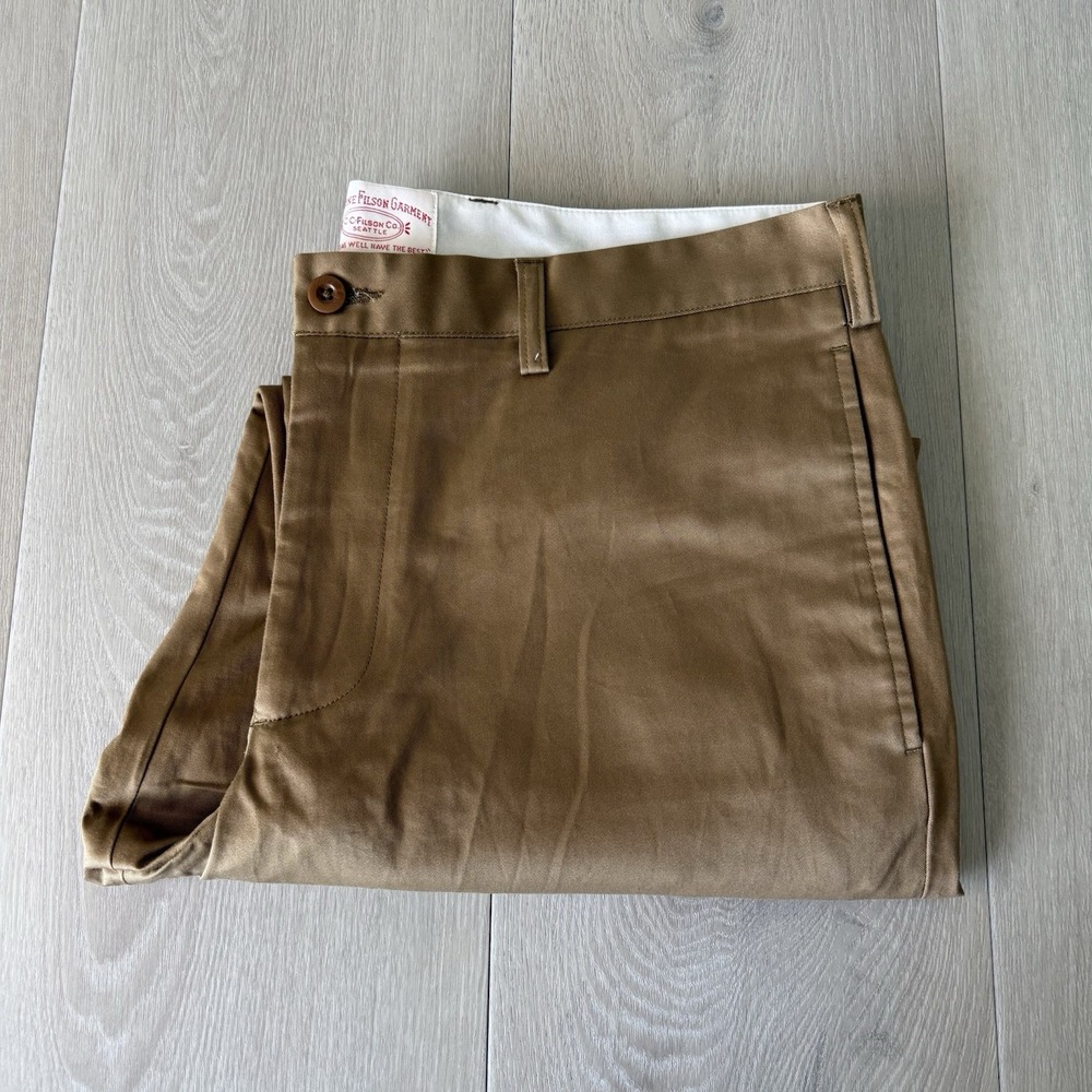Filson Pants Men 38x30 Field Khaki Chino Straight Leg Outdoor Hunting NWOT